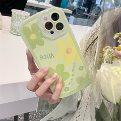 Korean Cute Fresh Flower Floral Phone Case For iPhone 13 12 11 Pro Max X XS XR Kawaii Shockproof Soft Back Cover