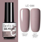 LILYCUTE 7ml Gel Nail Polish Winter Grey Color Series Semi Permanent Matte Top Coat Soak Off UV LED Nail Art Hybrid Gel Nail