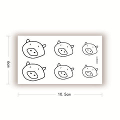 Waterproof Temporary Tattoo Sticker Cute Pig Cartoon Design Body Art Fake Tattoo Flash Tattoo Wrist Ankle Female