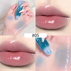Yickyue Transparent Lip Oil Water Light Glass Lip Gloss Shimmering Colorless Layered Lipstick Lip Glaze Moisturizing Lip Balm Makeup