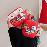 Christmas snowman tree 3d pendant earphone case soft silicone wireless bluetooth charging box for apple airpod pro 1 2 3 cover