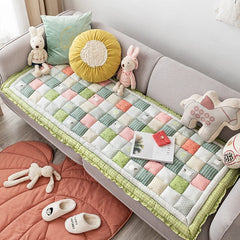 Korean Sofa Cushion Plaid Carpet Anti-Slip Rugs Thicken Cushion for Living Room Decor Seat Cushion Tatami Mat CHAUSUB