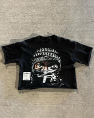 Hearujoy 2024 Summer Fashion Trend New T-shirt Anime Printed Tops Women Y2k Harajuku Retro Casual Versatile Oversized Short-sleeved Men