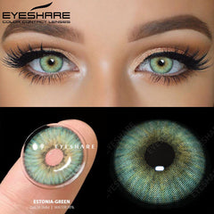 YICKYUE - 1Pair New Colored Contact Lenses Green Eyes Lenses Natural Brown Eye Lenses Gray Contact Lenses Yearly Contact Lenses