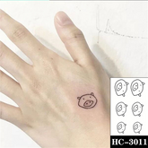 Waterproof Temporary Tattoo Sticker Cute Pig Cartoon Design Body Art Fake Tattoo Flash Tattoo Wrist Ankle Female
