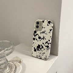Splash ink oil painting leather phone case for iphone 12 11 pro max 7 8 plus x xr xs max art soft silicone protective cover
