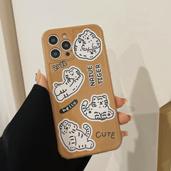 2022 tiger cute silicone soft cartoon phone case for iphone 12 mini 11 13 pro max xsmax x xr 8 7 plus shockproof cover capa