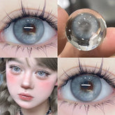 YICKYUE - Graded 2pcs/1pair Taylor BlueGray Colored Contact Lenses Cosmetic Softlens 14.2mm