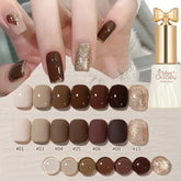 Yickyue Autumn Winter Caramel Coffee Color Gel Nail Polish Mocha Brown Series Semi Permanent UV Gel Dark Colors DIY Nail Art Gel Varnish