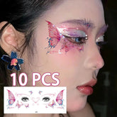 YICKYUE - Fairy Butterfly Wings Tattoo Sticker Waterproof Lasting Eyes Face Body Art Fake Tattoos for Women Makeup Dance Music Festival