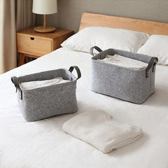 Yickyue Storage Box Felt Home Baskets Large Clothes Bag With Handle Toy Cosmetics Sundries Closet Cabinet Baske Organizers Storage