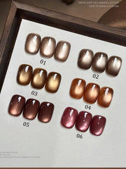 YICKYUE - 10ML 1PCS Orange Nails Gold Nails Autumn and Winter Whitening Glass Bead Cat Eye Gel Nail Polish Nail Supplies Nail Art