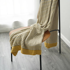 Cutelife Knitted Fluffy Plaid Sofa Blanket Living Room Warm Weighted Throw Blanket Comfy Soft Bed Blanket Cover Home Decoration