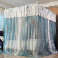 Luxury Double-deck Romantic Lace Princess Style Floor-standing mosquito net Suitable for 1.2m 1.5m 1.8m 2m Bed Room Decoration