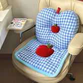 YICKYUE - Creamy Blue Apple-Shaped Seat Cushion: Cute and Comfortable Home, Car, and Office Decorative Pillow with Lumbar Support