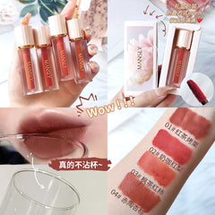 Yickyue Soft Touch Air Lip Glaze Matte Lip Gloss East To Wear Pigmented Makeup Long Lasting Non-stick Cup Liquid Lip Tint Cream Cosmetic