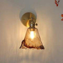 YICKYUE - Nordic style retro Japanese style brass glass wall lamp Home bar restaurant bedroom bedside lamp Creative personality wall lamp