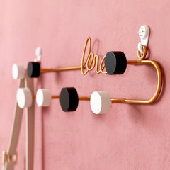 Nordic LOVE Letter Wall Hook Metal Key Holder Wall Coat Rack Hat Clothes Handbag Hooks Hanger Creative Decoration Organizer