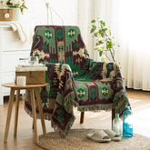 Sofa Throw Blanket Europe Style Cotton Thread Knitted Blanket With Tassel Geometry Bohemian Sofa Cover Bed Blanket Home Decor