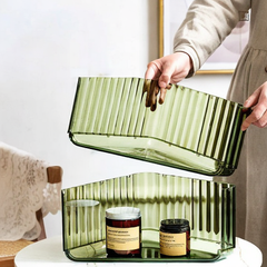 Yickyue Cosmetic Storage Box Perfume Organizer Toy Show Finishing Box Living Room Desktop Books Ornament Bathroom Triangle Storage Rack