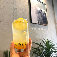 Korean Niche Coke Cup Large-capacity Milk Brewing Iced Coffee Friends Can Shaped Glass Cup Cold Drink Cup for Coffee Shop