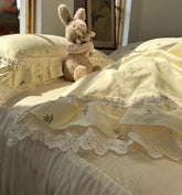 YICKYUE - Romantic french floral bedding set,twin full queen fairyfair lace flower cotton home textile bedspread pillow case duvet cover