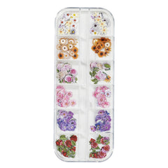 1Box 3D Mix Maple Leaf Christmas Wood Pulp Nail Flakes Emulation Butterfly Colorful Flowers Nail Art Sequins Manicure Decoration