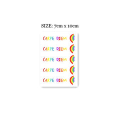 Waterproof Temporary Tattoo Sticker CARPE DIEM Rainbow Letter Design Body Art Fake Tattoo Flash Tattoo Arm Female Male