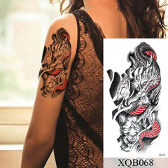 YICKYUE - Snake Flower Rose Temporary Tattoo Sticker Flash Waterproof Tattoos Lace Fox Lion Body Art Arm Fake Sleeve Tattoo Women