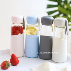 Version Of Simple Insulated Glass Cup Male And Female Student Couple Portable Fresh Water Bottle Creative Summer Handy Water Cup