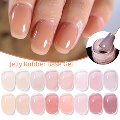 Yickyue 7ml Crystal Jelly Nude Rubber Base Gel Transparent Semi-permanent Varnish UV LED Construction Gel Nail Art Manicure