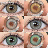 YICKYUE - 1Pair New Colored Contact Lenses for Eyes Brown Lenses Green Eye Lenses Gray Pupils Yearly Cosmetic Eye Contact Lens