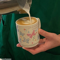 YICKYUE - Mug Ceramic Universal Handicraft Festival Party Simple Modern Design Elegant Luxury Cute Coffee Cup Natural Nordic Style Home