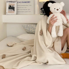 Yickyue I Want Bears In My Dreams. - Cute Lamb Blanket Office Nap Blanket Warm Shaker Blanket