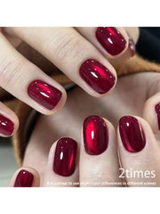 YICKYUE - 1Pc 15ml Ankela Red Dark Plum Gel Nail Polish Starter Pure Soak Off No Wipe Nail Gel Polish Suitable For New Year