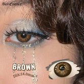 YICKYUE 2Pcs Natural Brown Colorcon Contacts Lenses Yearly OMG Series Korean New Fashion Gray Yearly Green Makeup Pupils