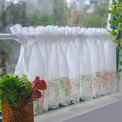 Cilected Ins Partition Curtain Screens Home Pastoral Style Window Short Curtain Small Fresh Bay Window Curtain Door Curtain Deco