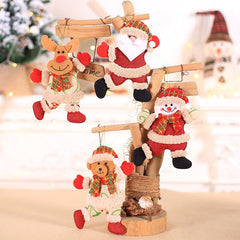 Yickyue 4pcs Christmas Ornaments Santa Claus Christmas Tree Decorations Hanging Pendant Home Navidad Kids New Year Decoration 2023