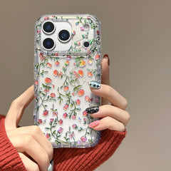 Lovely Flower Laser Glitter Phone Case for iPhone 14 15 16 16pro 16promax 17 17pro 17promax Shockproof Clear Anti-fall Cover