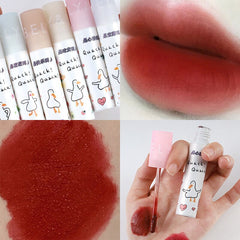 6 Colors Velvet Matte Lip Gloss Cute Duck Makeup Lip Glaze Beauty Cosmetics Long Lasting Waterproof Women Liquid Lipsticks
