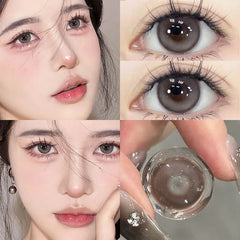 YICKYUE - 2pcs Contact Lenses with Prescription with Degree Lens Soft Brown Beautiful Pupils Natural High Quality Lenses New