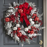 Yickyue Christmas Wreath Outdoor Xmas Decorations Signs Home Garden Office Porch Front Door Hanging Garland 2023 New Year Decor