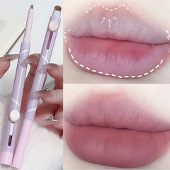 YICKYUE - New Lip Liner Pen Matte Lipstick Pen Silver Long Lasting Lip Contouring Non Stick Lipliner Pencil Korean Makeup with Brush
