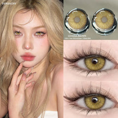 YICKYUE - 1 Pair Colored Contact Lenses for Eyes Natural Brown Lenses Beauty Fashion Red Lense Blue Lenses Green Eye Contact
