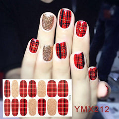 14Tips/Sheet Christmas/Halloween Nail Art Stickers Festival Pumpkin Wraps Waterproof Full DIY Manicure Accessories YMX Series