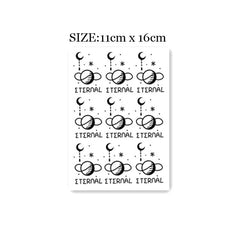 Waterproof Temporary Tattoo Sticker Harajuku Black Moon Star Design Body Art Fake Tattoo Flash Tattoo Arm Female Male
