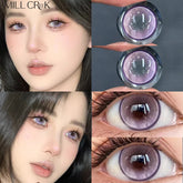 YICKYUE - 1 pair Korean Lenses Colored Contact Lenses with Prescription Purple Myopia Lenses Korean Lenses High Quality Lenses