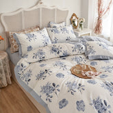 Yickyue French style Bedding Set Bed Sheet And Pillowcases Quality Quilt Cover 100% Cotton Bed Set Queen King Size Bed Cover Set