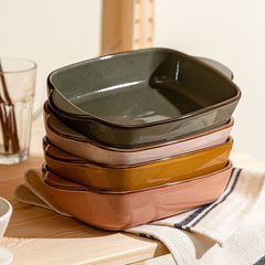9/11inch Rectangle Ceramic Bakeware Color Glaze Baking Pan Kitchen Chicken Potatoes Lasagna Pan Oven Baking Tray
