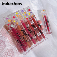 Kakashow Water Mirror Lip Glaze Quickly Forms A Film Glazed Lip Gloss Easy To Color Natural Nude Makeup Long-lasting Lip Makeup
